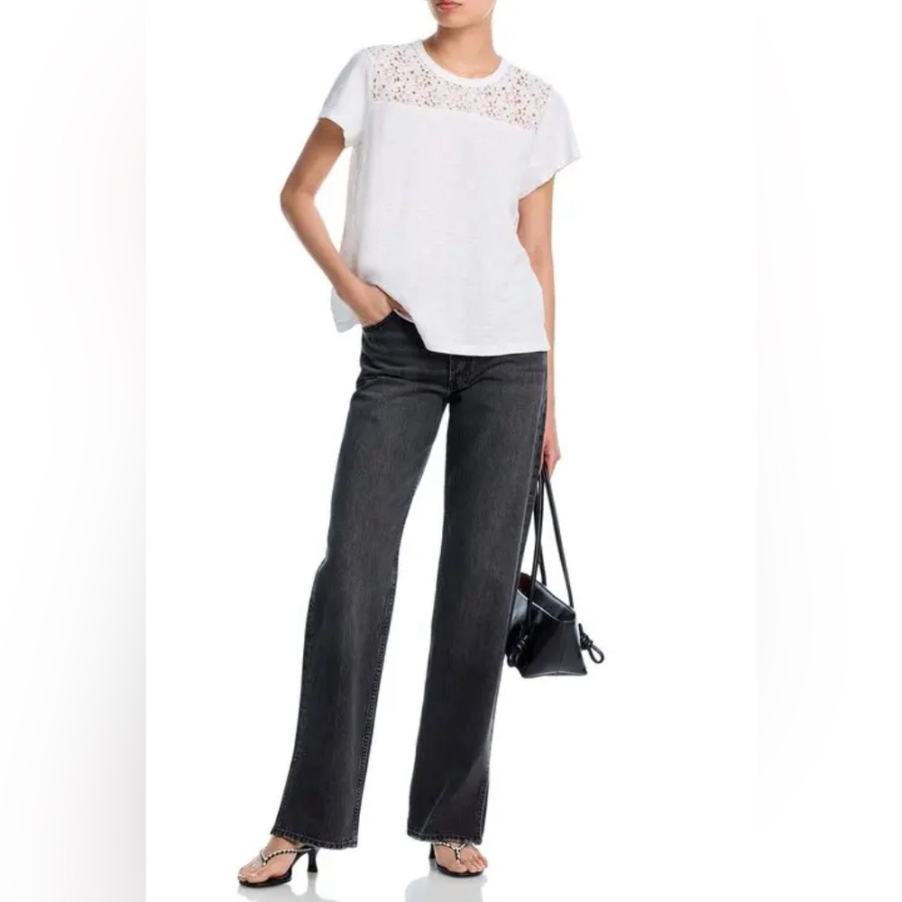 WILT Lace Yoke Tee - White Small NWT